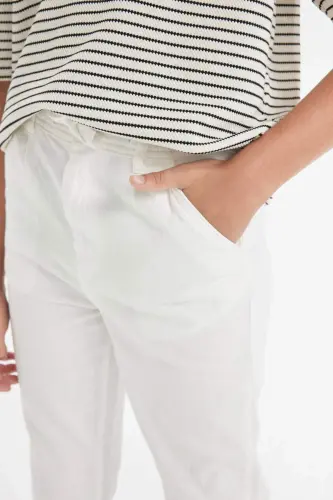Erkek Çocuk Standart Paça Keten Görünümlü Pantolon C2981A824SM - Ekru-ER105 - 6