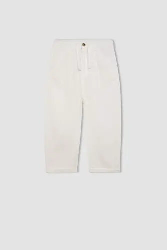 Erkek Çocuk Standart Paça Keten Görünümlü Pantolon C2981A824SM - Ekru-ER105 - 8