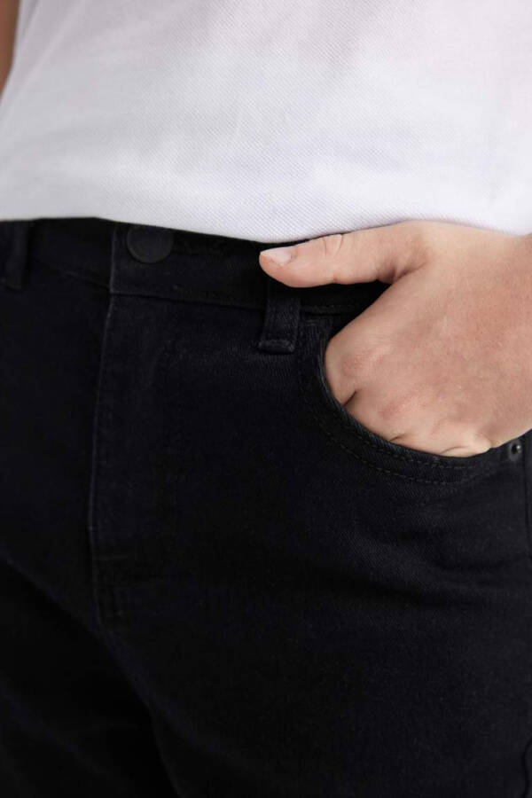 Erkek Çocuk Straight Fit Standart Paça Jean Pantolon Siyah - 6