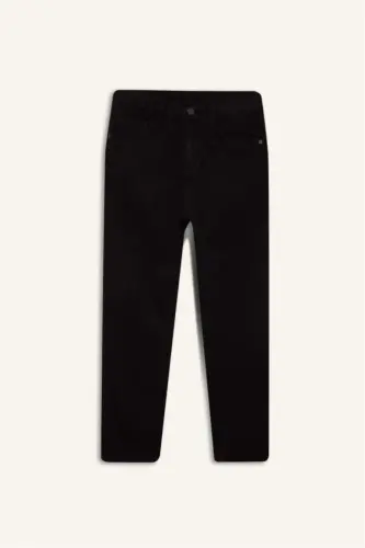 Erkek Çocuk Straight Fit Standart Paça Basic Düz Jean Pantolon-Siyah - 8