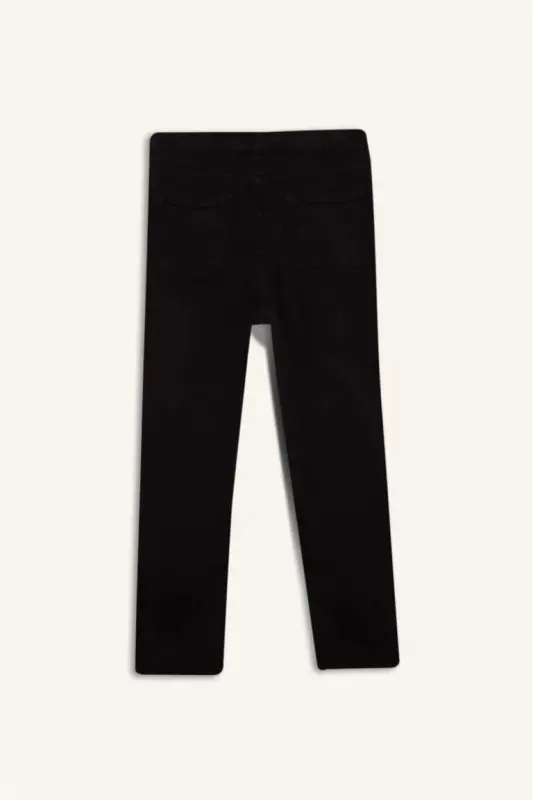 Erkek Çocuk Straight Fit Standart Paça Basic Düz Jean Pantolon-Siyah - 10