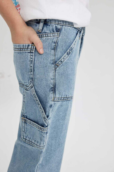 Erkek Çocuk Wide Leg Geniş Paça Jean Pantolon Açık Mavi - 6