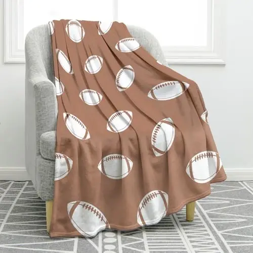 Jekeno Football Gifts Blanket for Boys Teens Girls, Sport Gifts for Adult Kids, Football Accessories Decor for Age 2-10 Year Old - 1
