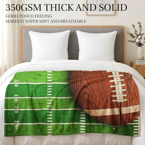 Jekeno Football Gifts Blanket for Boys Teens Girls, Sport Gifts for Adult Kids, Football Accessories Decor for Age 2-10 Year Old - 4