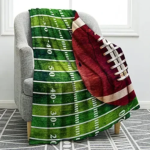 Jekeno Football Gifts Blanket for Boys Teens Girls, Sport Gifts for Adult Kids, Football Accessories Decor for Age 2-10 Year Old - JEKENO