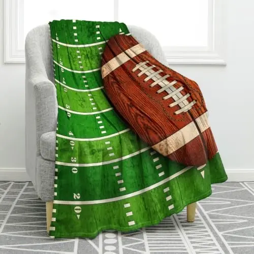 Jekeno Football Gifts Blanket for Boys Teens Girls, Sport Gifts for Adult Kids, Football Accessories Decor for Age 2-10 Year Old 