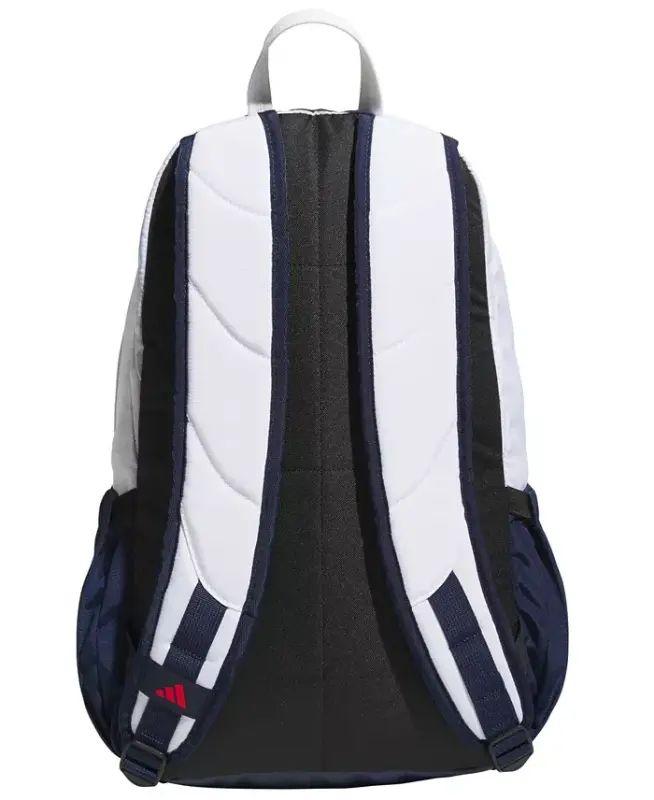 Men's Multiple Zippered Pockets Backpack Messenger - White/Night Indigo/Pure Ruby Red - 2