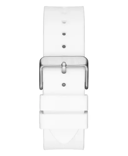 Men's Multi-Function White Silicone Strap Watch 43mm - White - 3