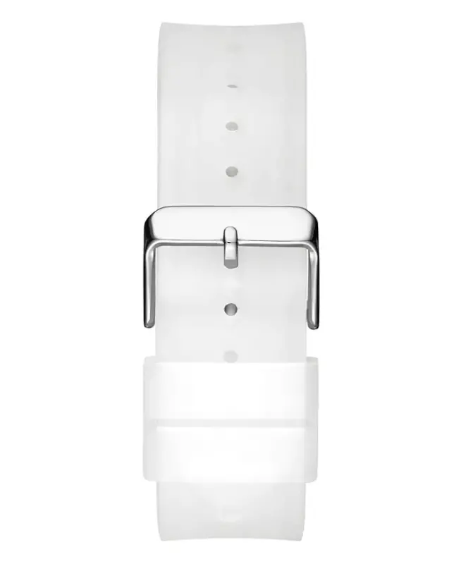 Men's Multi-Function Transparent and Silver-Tone Silicone Strap Watch 43mm-Clear - 3