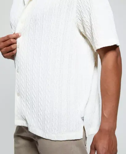 Men's Colton Knit Shirt - Pearl white - GUESS (1)