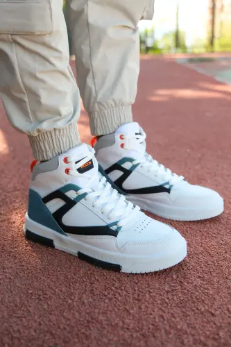 Erkek Comfort Sneaker Bot 001263 Beyaz Petrol 