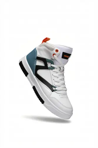 Erkek Comfort Sneaker Bot 001263 Beyaz Petrol - 6