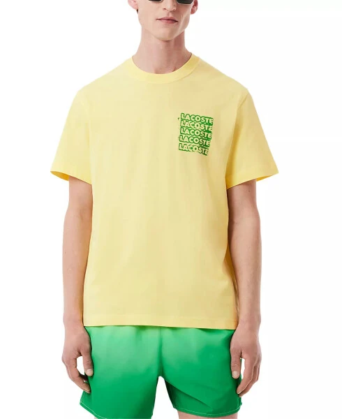 Men's Drippy Logo Graphic T-Shirt-GZI - Yellow/Calathea - Lacoste