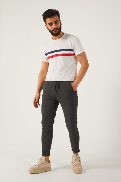 Erkek Dar Kalıp Duble Paça Jogger Pantolon - 5