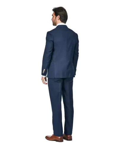 Men's Slim Fit 2-Piece Double Breasted Suit - Navy - 3