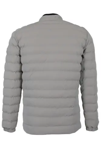 Erkek Dar Kesim Karbon Deri Şişme Mont RAR01227 - Taş Rengi - 6