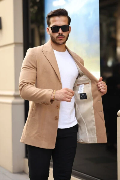 Erkek Dar Kesim Kaşe Kaban - Twenhil (1)