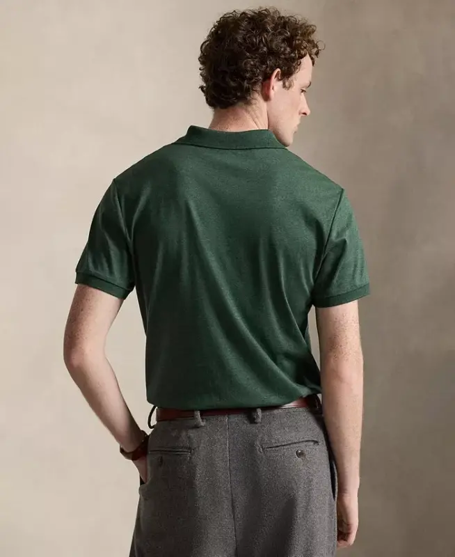 Men’s Slim-Fit Soft Cotton Polo Shirt - Scotch Pine Heather - 4