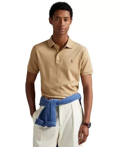 Erkek Dar Kesim Yumuşak Pamuklu Polo Tişört - Klasik Camel Kırçıllı - POLO RALPH LAUREN (1)