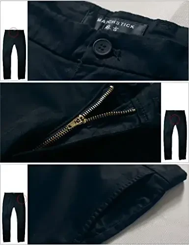 Match Men's Slim Tapered Stretchy Casual Pants - 4