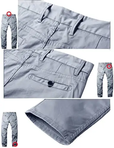 Match Men's Slim Tapered Stretchy Casual Pants - 3