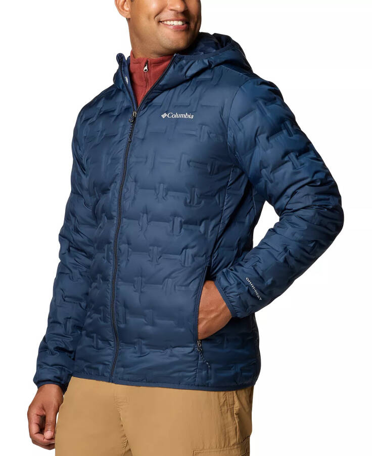 Erkek Delta Ridge II Down Zip-Front Kapüşonlu Mont Collegiate Navy - 3