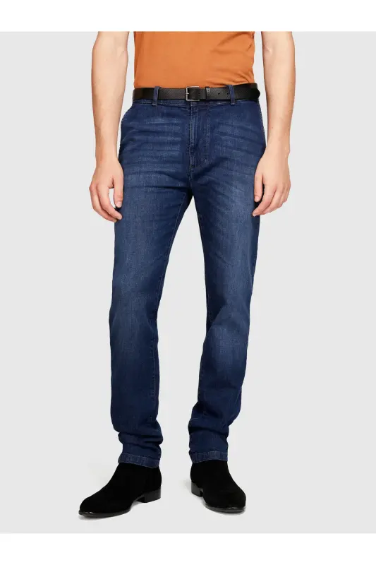 Erkek Denim Slim Fit Baltimora Chino Denim Pantolon-Denim - 5