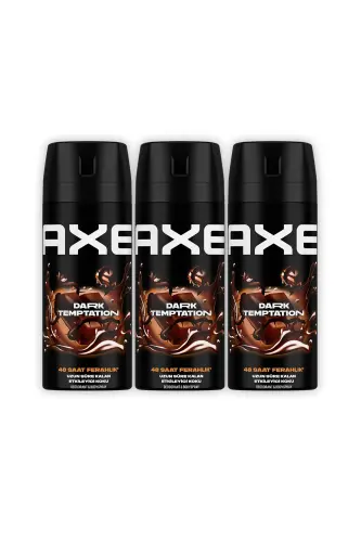Erkek Deodorant & Bodyspray Dark Temptation 48 Saat Etkileyici Koku Vücut Spreyi 150 ml X3 Adet - AXE (1)