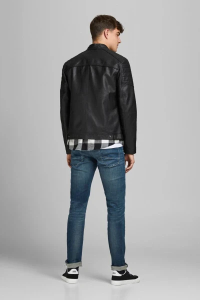 Erkek Deri Ceket 63412147218 Siyah - 5