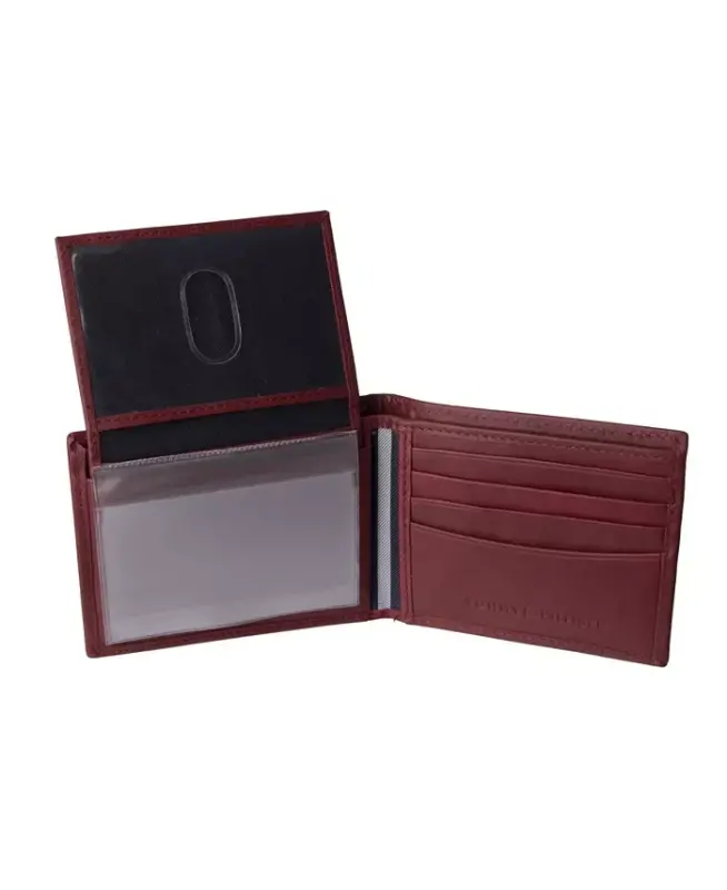 Men's Leather Passcase Wallet - Red - 2