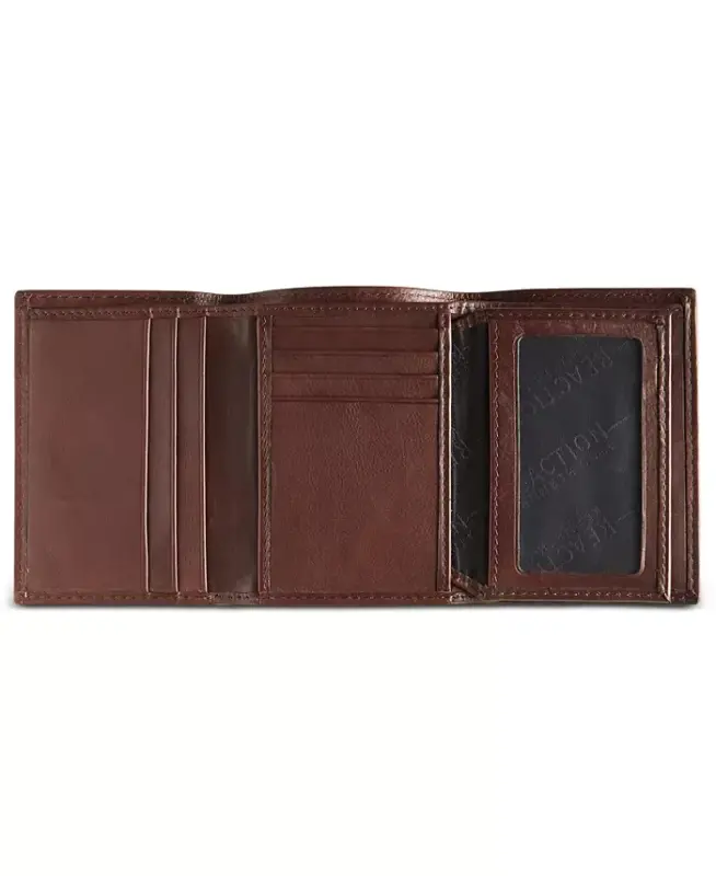 Men's Leather RFID Extra-Capacity Trifold - Brown - 1