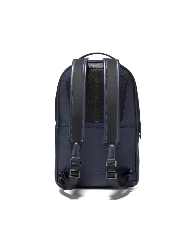 Men's Leather Triboro Backpack - Navy Blazer - 2