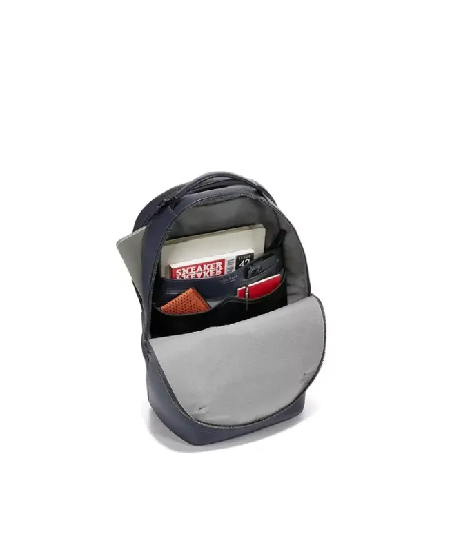 Men's Leather Triboro Backpack - Navy Blazer - 4