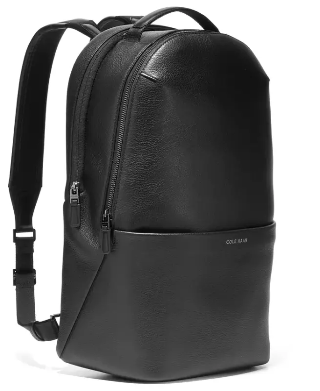 Men's Leather Triboro Backpack-Black - 3