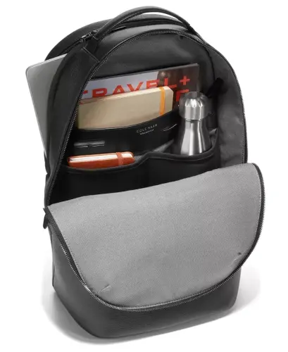 Men's Leather Triboro Backpack - Black - 4