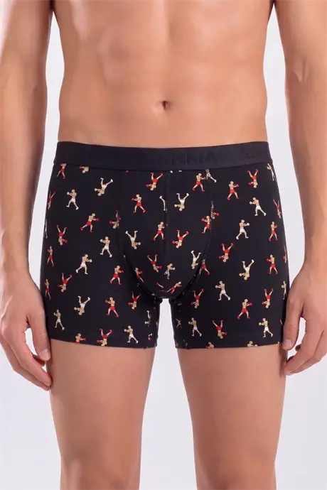 Erkek Desenli Boxer 10'lu Paket Pamuklu Likralı Yumuşak ve Esnek Kumaş - 10