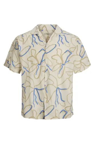 Erkek Desenli Kısa Kollu Gömlek - Blatropic-Marina - JACK & JONES (1)