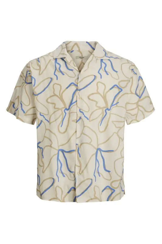 Erkek Desenli Kısa Kollu Gömlek - Blatropic-Marina - 2