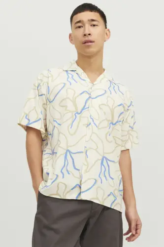 Erkek Desenli Kısa Kollu Gömlek - Blatropic-Marina - 6