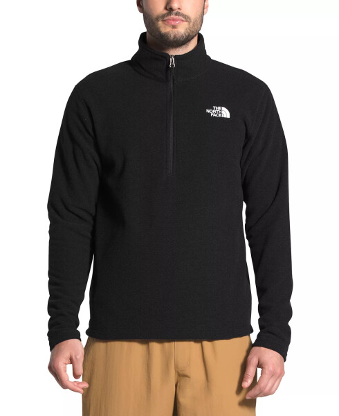 Erkek Doku Kap Rock 1/4 Fermuarlı Kazak Sweatshirt Tnf Siyah - 1