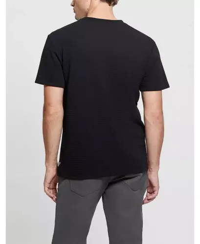Men's Textured Solid T-Shirt - Black - 3