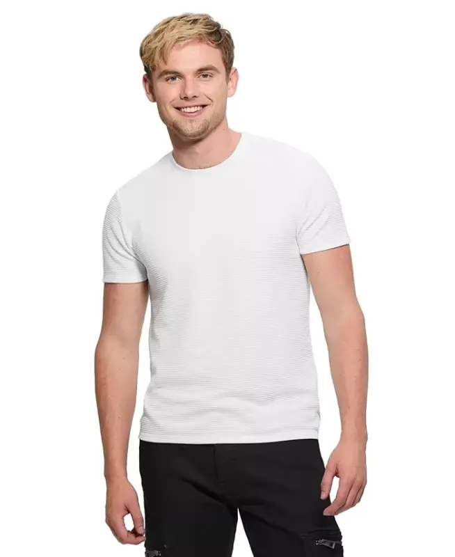 Men's Textured Stripe T-Shirt - White - 14