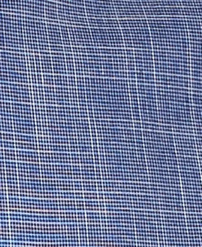 Men's Texture Check Stretch Cotton Shirt, Created for Modazone - Navy Stone - 3