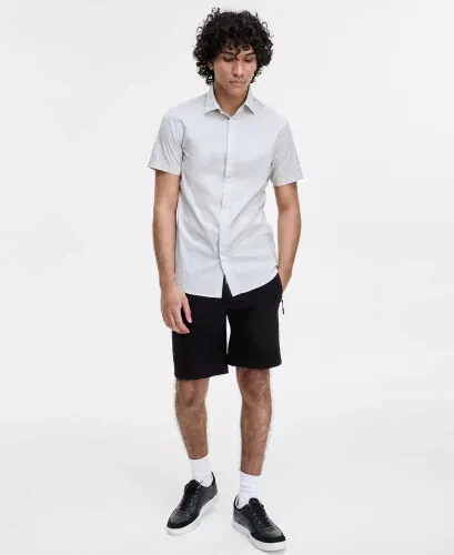 Men's Textured Shirt-Off White Arrow Down - 3