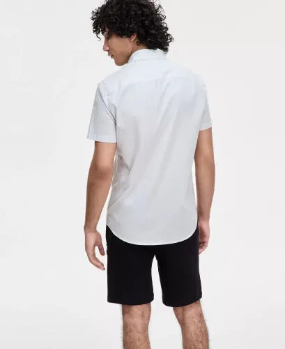 Men's Textured Shirt-Off White Arrow Down - 4