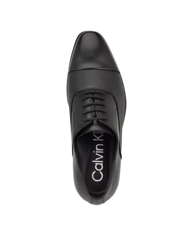 Men's Drew Lace-Up Dress Oxford-Black Leather - 4
