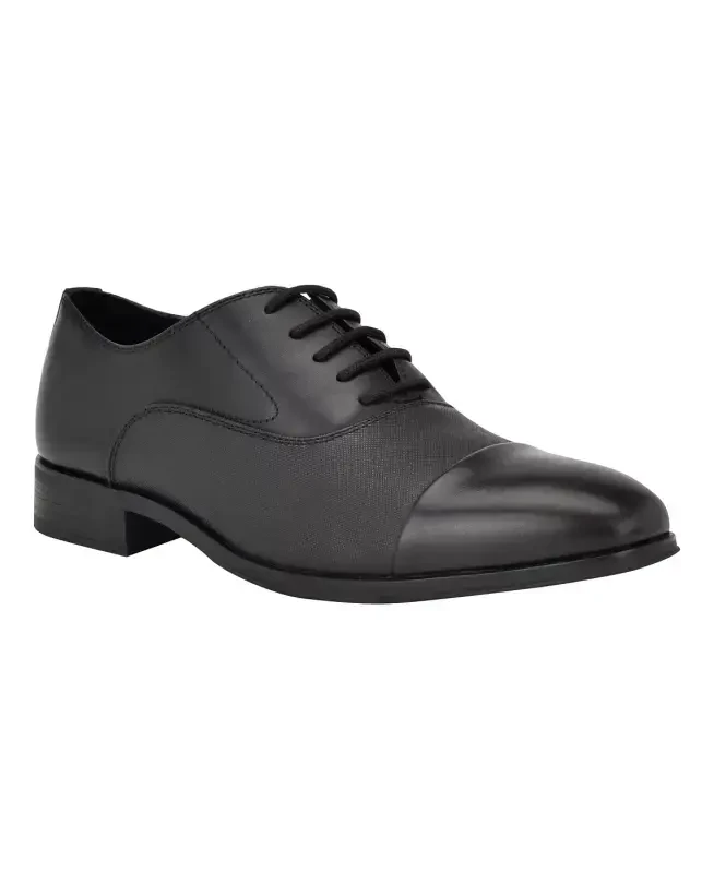 Men's Drew Lace-Up Dress Oxford-Black Leather - Modazone