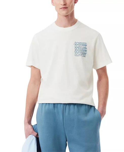 Men's Drippy Logo Graphic T-Shirt-CPI - Flour/Limestone - Lacoste