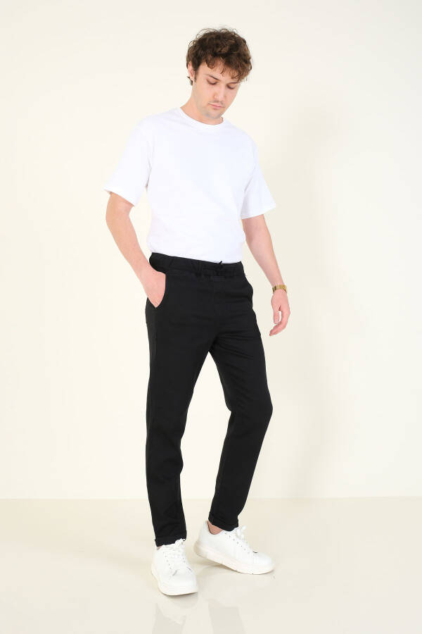 Erkek Duble Paça Jogger Pantolon Siyah-Siyah - 1