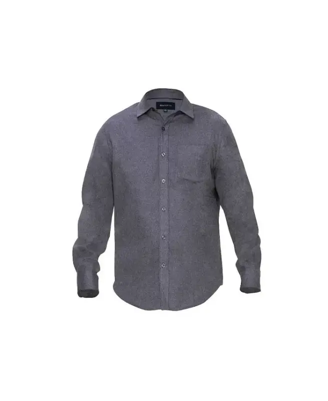 Men's Button Down Classic Fit Flannel Shirt - Charcoal - 1